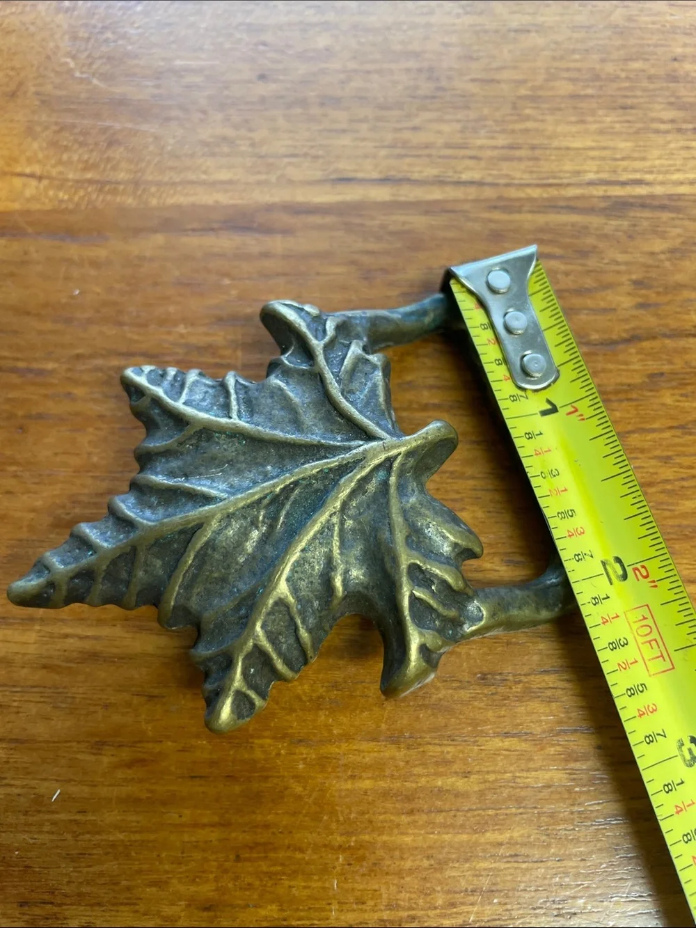 Brass Maple Leaf Belt Buckle - 2x2.